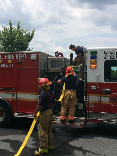 Packing the hose after another evolution